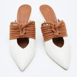 Pre Owned Malone Souliers White Leather Maisie Pumps Size 38.5