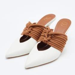 Pre Owned Malone Souliers White Leather Maisie Pumps Size 38.5