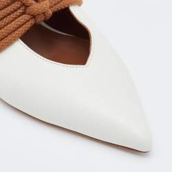 Pre Owned Malone Souliers White Leather Maisie Pumps Size 38.5