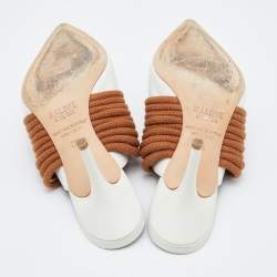 Pre Owned Malone Souliers White Leather Maisie Pumps Size 38.5