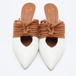 Pre Owned Malone Souliers White Leather Maisie Pumps Size 38.5
