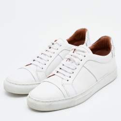 Pre Owned Malone Souliers White/Silver Leather Musa Sneakers Size 37