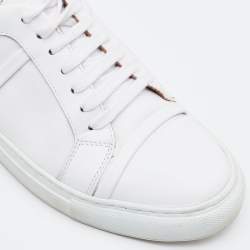 Pre Owned Malone Souliers White/Silver Leather Musa Sneakers Size 37