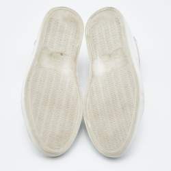 Pre Owned Malone Souliers White/Silver Leather Musa Sneakers Size 37
