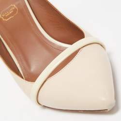 Pre Owned Malone Souliers Light Pink/Cream Patent and Leather Marion Slingback Pumps Size 37