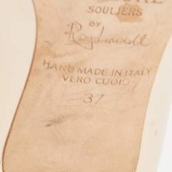 Pre Owned Malone Souliers Light Pink/Cream Patent and Leather Marion Slingback Pumps Size 37