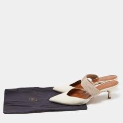 Pre Owned Malone Souliers Off White Leather Maisie Mules Size 37.5