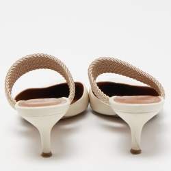 Pre Owned Malone Souliers Off White Leather Maisie Mules Size 37.5