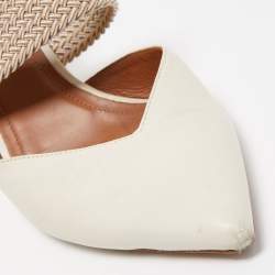 Pre Owned Malone Souliers Off White Leather Maisie Mules Size 37.5