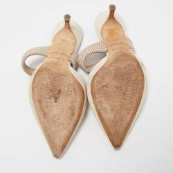 Pre Owned Malone Souliers Off White Leather Maisie Mules Size 37.5