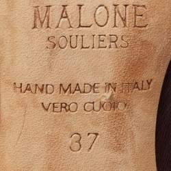 Pre Owned Malone Souliers Burgundy Patent and Leather Maureen Mules Size 37