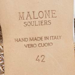 Pre Owned Malone Souliers White Croc Embossed Leather Maisie Flat Mules Size 42