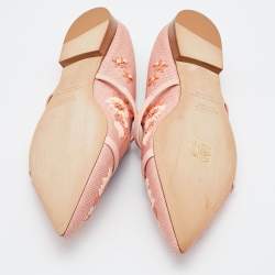 Malone Souliers Pink Raffia and Leather Maureen Flats Size 39
