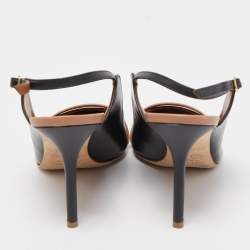 Pre Owned Malone Souliers Black Leather Marion Slingback Pumps Size 41