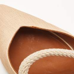 Pre Owned Malone Souliers Beige Canvas Maisie Mules Size 38.5