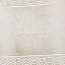 Pre Owned Malone Souliers White/Beige Leather Musa Sneakers Size 37