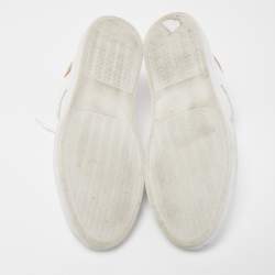 Pre Owned Malone Souliers White/Beige Leather Musa Sneakers Size 37