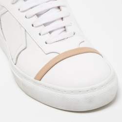 Pre Owned Malone Souliers White/Beige Leather Musa Sneakers Size 37