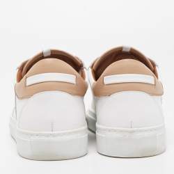 Pre Owned Malone Souliers White/Beige Leather Musa Sneakers Size 37