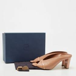 Pre Owned Malone Souliers Beige Leather Maureen Mules Size 40.5