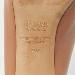 Pre Owned Malone Souliers Beige Leather Maureen Mules Size 40.5