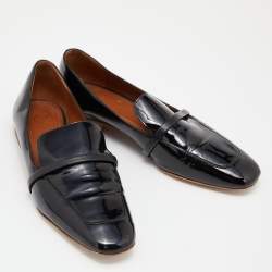 Malone Souliers Black Patent Leather Smoking Slippers Size 38