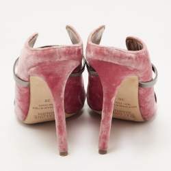مملوكة مسبقًا Malone Souliers Pink Velvet Maureen Mules Size 38