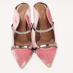 مملوكة مسبقًا Malone Souliers Pink Velvet Maureen Mules Size 38