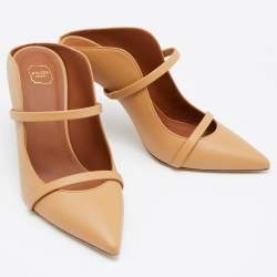 Pre Owned Malone Souliers Brown Leather Maureen Mules Size 37