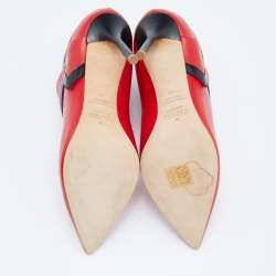 Pre Owned Malone Souliers x Emanuel Ungaro Red/Black Leather Amelie Ankle Boots Size 39