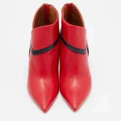 Pre Owned Malone Souliers x Emanuel Ungaro Red/Black Leather Amelie Ankle Boots Size 39
