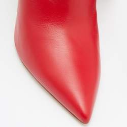 Pre Owned Malone Souliers x Emanuel Ungaro Red/Black Leather Amelie Ankle Boots Size 39