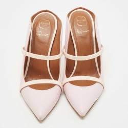 Pre Owned Malone Souliers Light Purple/Pink Leather and Patent Maureen Mules Size 36.5