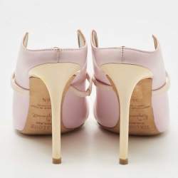 Pre Owned Malone Souliers Light Purple/Pink Leather and Patent Maureen Mules Size 36.5