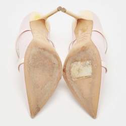 Pre Owned Malone Souliers Light Purple/Pink Leather and Patent Maureen Mules Size 36.5