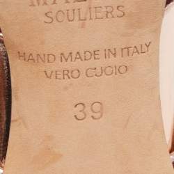 Pre Owned Malone Souliers Burgundy Satin Imogen Mules Size 39