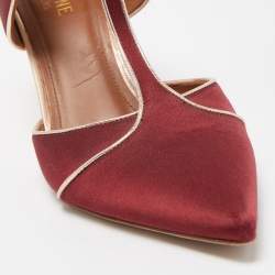 Pre Owned Malone Souliers Burgundy Satin Imogen Mules Size 39