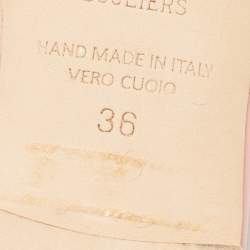 Pre Owned Malone Souliers Pink Perforated Leather Gena Flat Slides Size 36