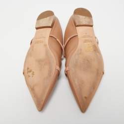 Pre Owned Malone Souliers Beige Leather Maureen Flats Size 41