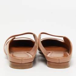 Pre Owned Malone Souliers Beige Leather Maureen Flats Size 41