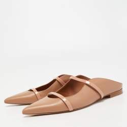 Pre Owned Malone Souliers Beige Leather Maureen Flats Size 41
