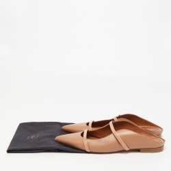 Pre Owned Malone Souliers Beige Leather Maureen Flats Size 41