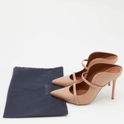 Pre Owned Malone Souliers Beige Leather Maureen Mules Size 39.5