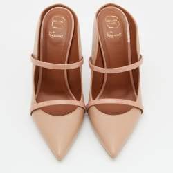 Pre Owned Malone Souliers Beige Leather Maureen Mules Size 39.5