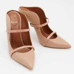 Pre Owned Malone Souliers Beige Leather Maureen Mules Size 39.5