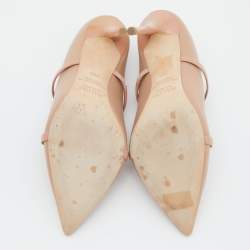 Pre Owned Malone Souliers Beige Leather Maureen Mules Size 39.5