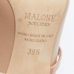 Pre Owned Malone Souliers Beige Leather Maureen Mules Size 39.5
