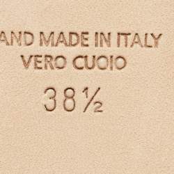 Pre Owned Malone Souliers Black Lace and Leather Maria Slingback Flat Sandals Size 38.5