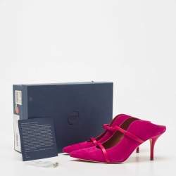 Pre Owned Malone Souliers Pink Suede Maureen Pointed Toe Mule Sandals Size 40