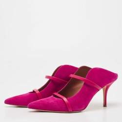 Pre Owned Malone Souliers Pink Suede Maureen Pointed Toe Mule Sandals Size 40